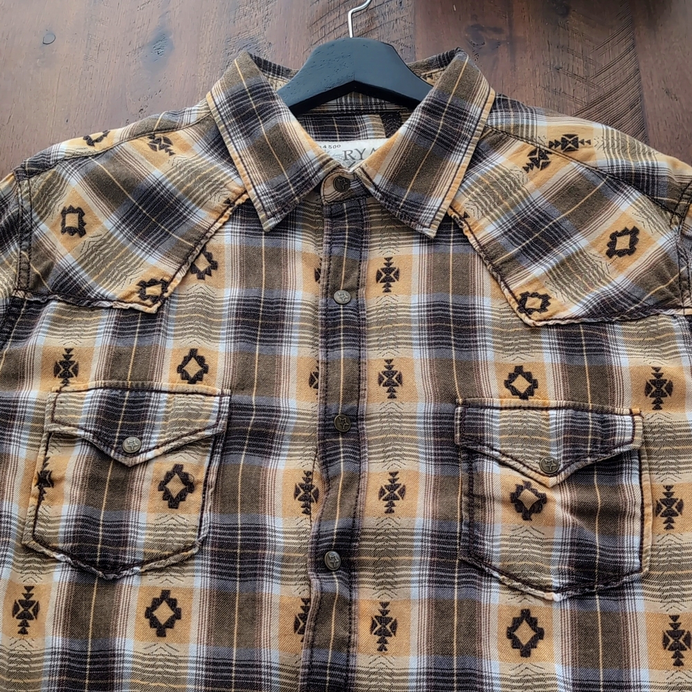 Ryan Micheal XL yellow western men's shirt